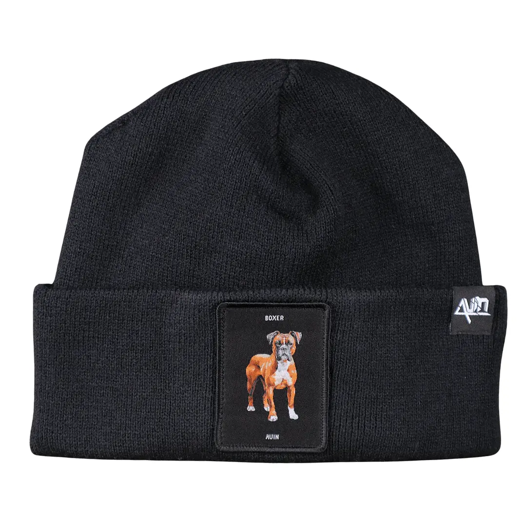 Gorro con perro Bóxer en Parche Tejido  1