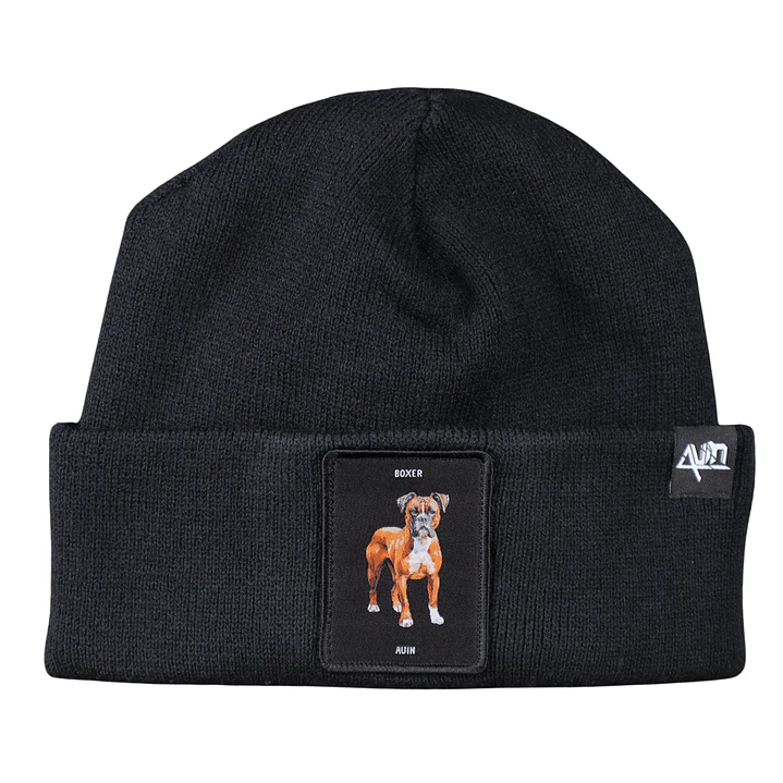 Gorro con perro Bóxer en Parche Tejido  1