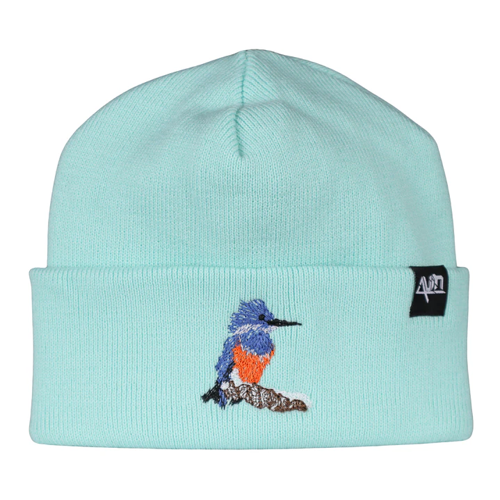 Gorro bordado con Martín pescador  4