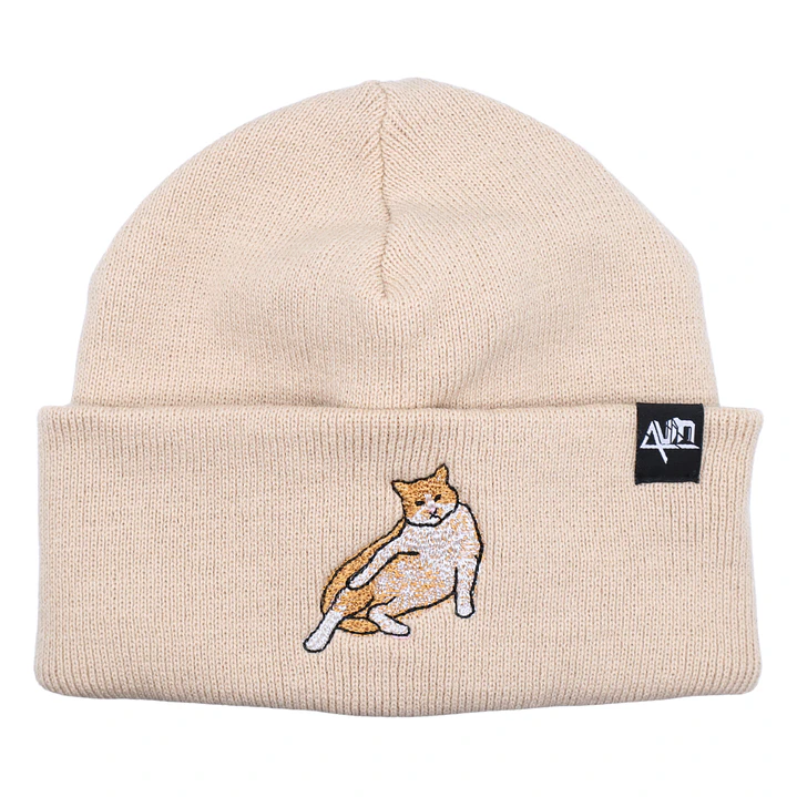 Gorro bordado con Gato Naranja Panzón  1