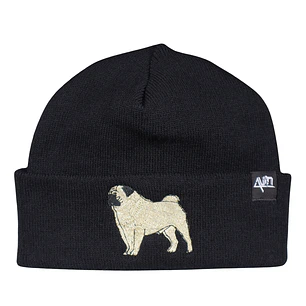 Gorro bordado con perro Pug 