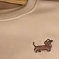 Polerón Mujer y Hombre bordado con perro salchicha Dachshund café  - Miniatura 2