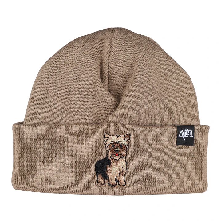 Gorro bordado con perro yorkshire  1