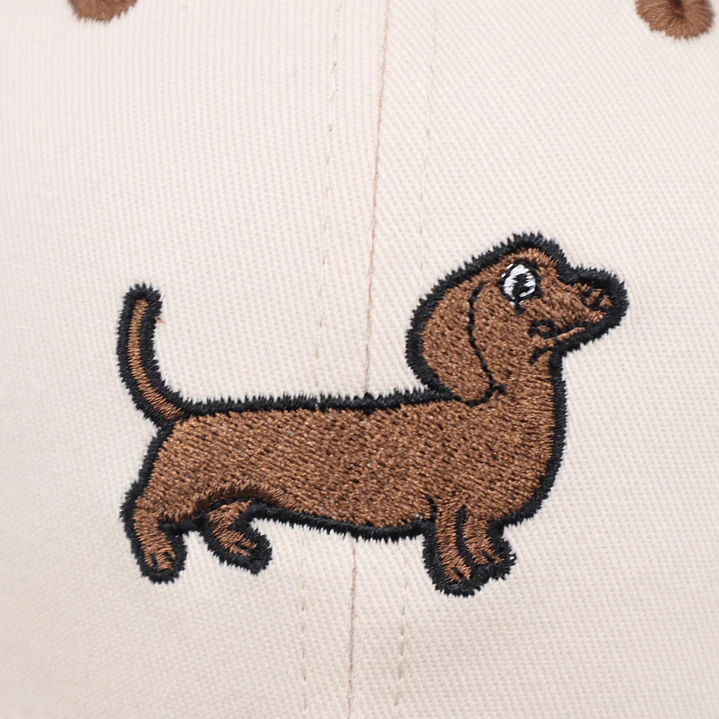 Jockey Bordado Con Perro Salchicha Dachshund Café  2