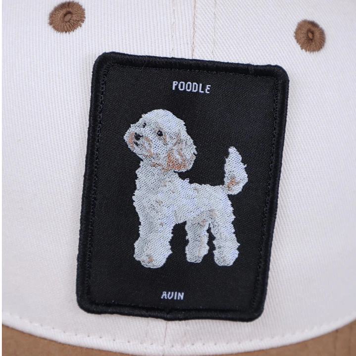 Jockey con perro Poodle tejido en parche  3