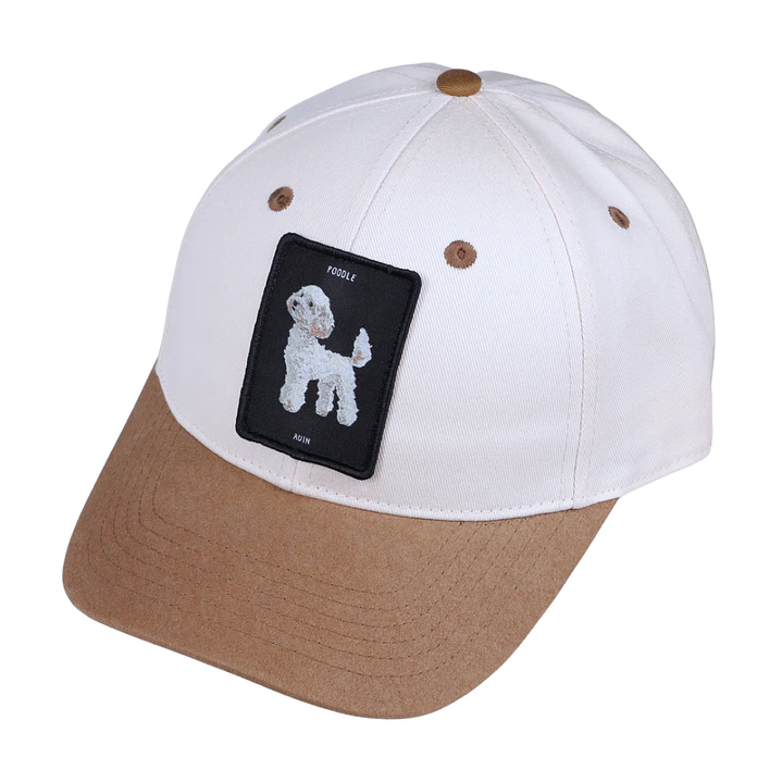 Jockey con perro Poodle tejido en parche  4