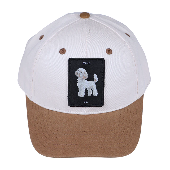 Jockey con perro Poodle tejido en parche  6