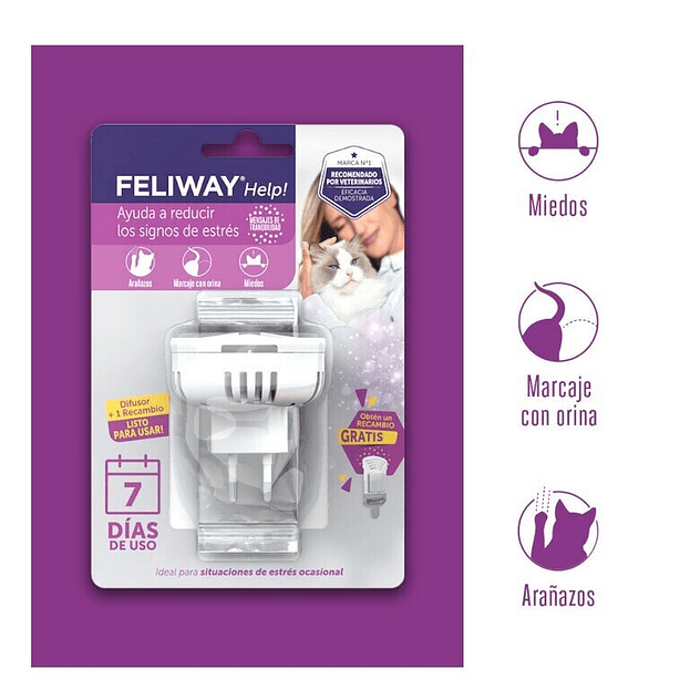 Feliway Help Difusor y Recambio con feromonas para el estrés ocasional 2