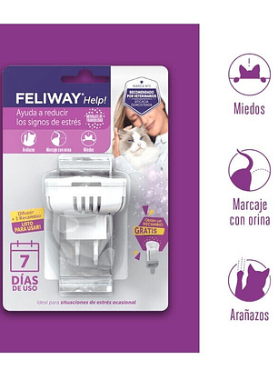 Feliway Help Difusor y Recambio con feromonas para el estrés ocasional