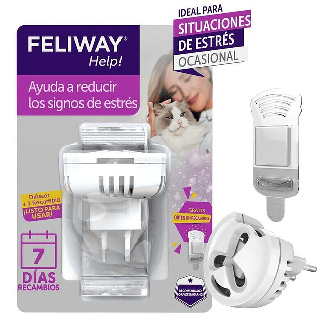 Feliway Help Difusor y Recambio con feromonas para el estrés ocasional 1