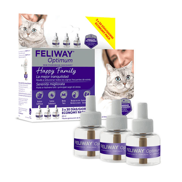 Feliway Optimum 3 Pack Recambios 1