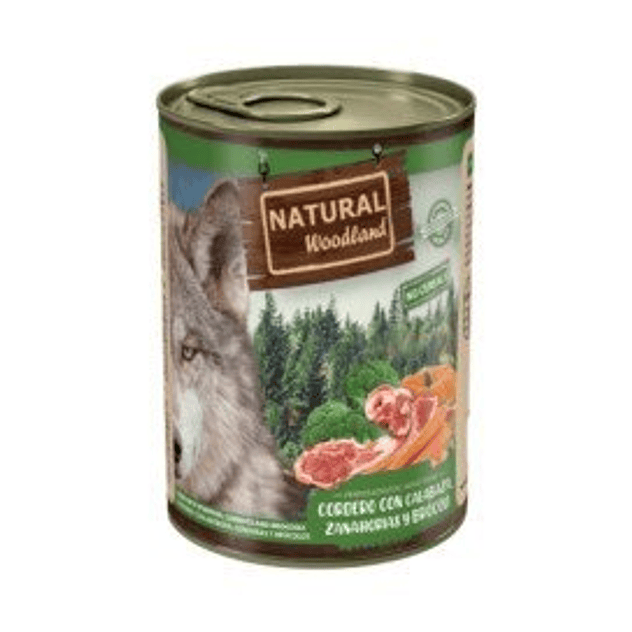 Natural Woodland Lata de Cordero con Calabaza, Zanahorias y Brócoli 400g 1