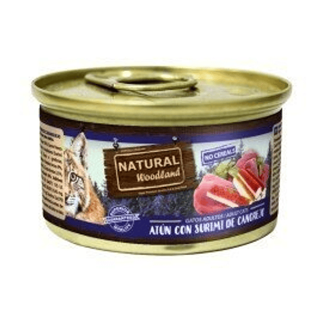Natural Woodland Atún con Surimi de Cangrejo para Gato 85g 1