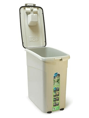 Contenedor hermético con ruedas para pienso