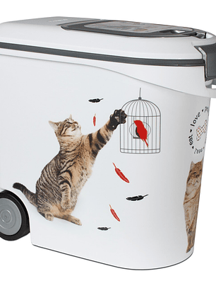 Contenedor curver para comida de gato 35l con ruedas