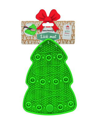 Beeztees alfombrilla para lamer para perro con forma de árbol de navidad