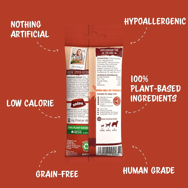 Soopa Sticks Dentales Galleta de Gengibre navidad para Perros 3