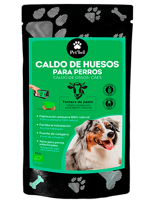Pet Bel Caldo de Huesos de Ternera de Pasto en Sobre para Perros