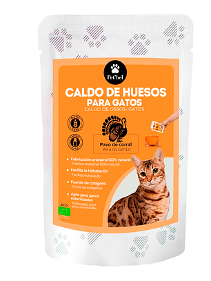 Pet Bel Caldo de Huesos de Pavo de Corral en Sobre para Gatos
