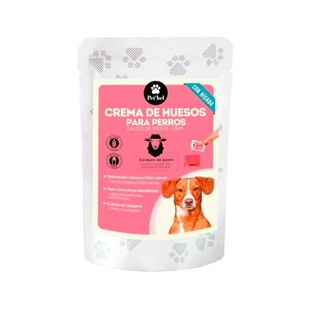 Pet Bel Crema de Huesos de Cordero en Sobre para Perro Esterilizado 1