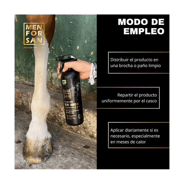 Champú en seco con aceite de argán para caballos 1L 3