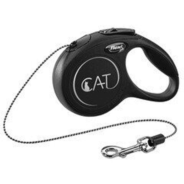 Flexi correa retractil para gato classic cordon negro 3m 1