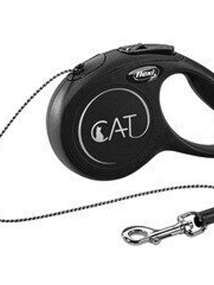 Flexi correa retractil para gato classic cordon negro 3m