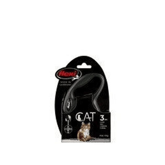 Flexi correa retractil para gato classic cordon negro 3m 4