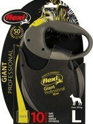 Flexi correa retractil profesional de cinta negra giant L