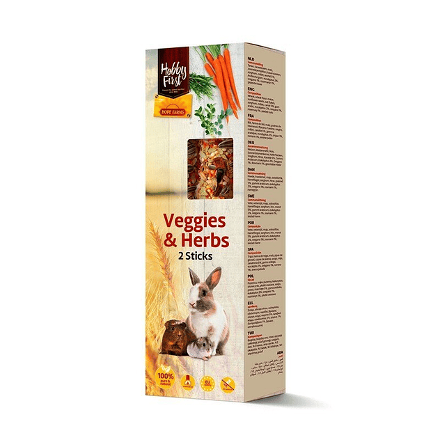 Hobby First Sticks Hierbas Veggie para Roedores Pequeños 1