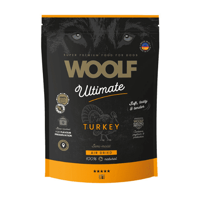 Alimento para perro Semihúmedo de Pavo 1kg Woolf Ultimate 1