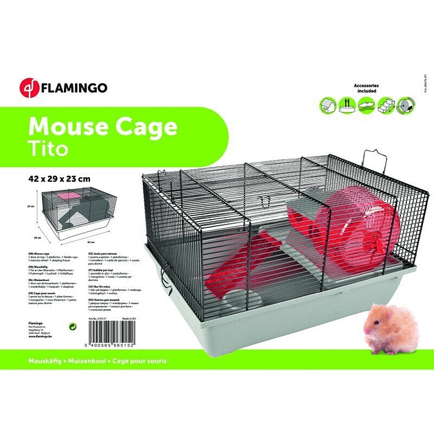 Jaula para raton flamingo 42x29x23cm tito 2