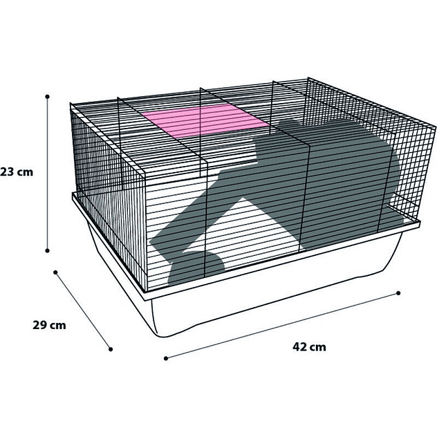 Jaula para raton flamingo 42x29x23cm tito 3