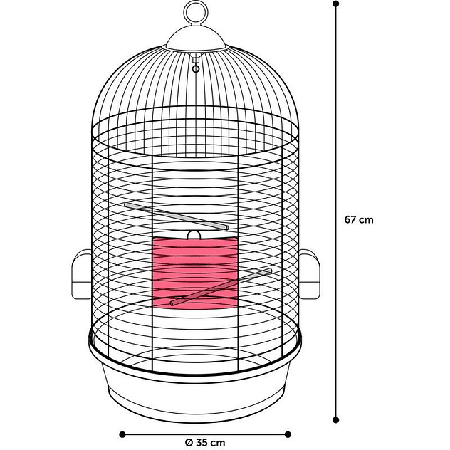 Jaula para periquitos flamingo 35x35x67cm sanna 2 marron-metalico 2
