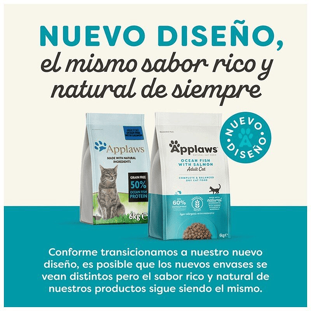 Applaws Adult Grain Free Pescado Azul y Salmón pienso para gatos 2