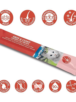Creamy Cat Treats SKIN & COAT Snack cremoso de salmón y atún