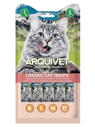 Creamy Cat Treats - Snack cremoso de atún y salmón (bolsa 5 sobres de 14g)