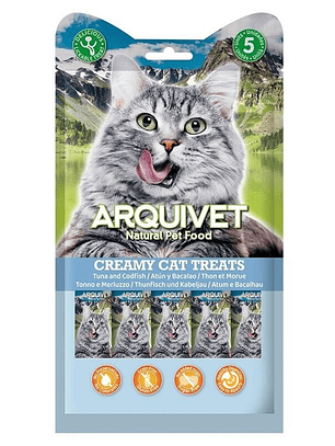 Creamy Cat Treats - Snack cremoso de Atún y Bacalao (bolsa 5 sobres de 14 g)
