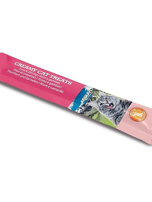 Creamy Cat Treats - Snack cremoso de atún y gambas (bolsa 5 sobres de 14 g)