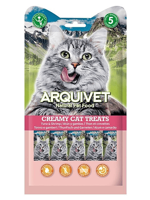 Creamy Cat Treats - Snack cremoso de atún y gambas (bolsa 5 sobres de 14 g)