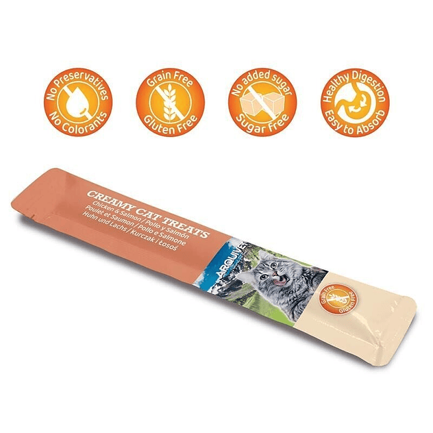 Creamy Cat Treats - Snack cremoso de Pollo y Salmón (Bolsa con 5 sobres de 14 g) 2