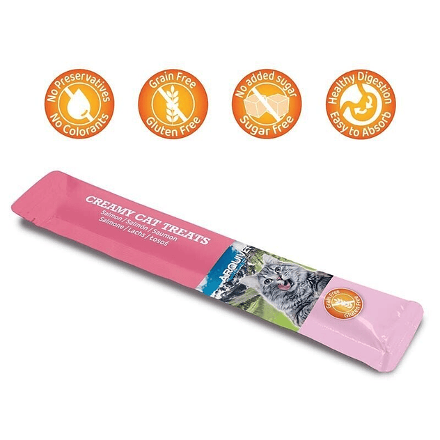 Creamy Cat Treats - Snack cremoso de Salmón (Bolsa con 5 sobres de 14 g) 2