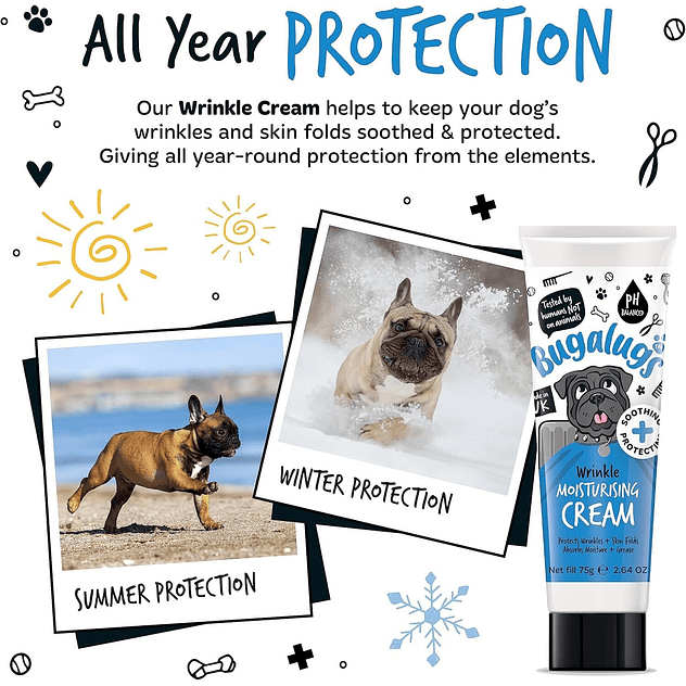 Bugalugs crema de cuidado de arrugas para perros con arrugas y calmante 5