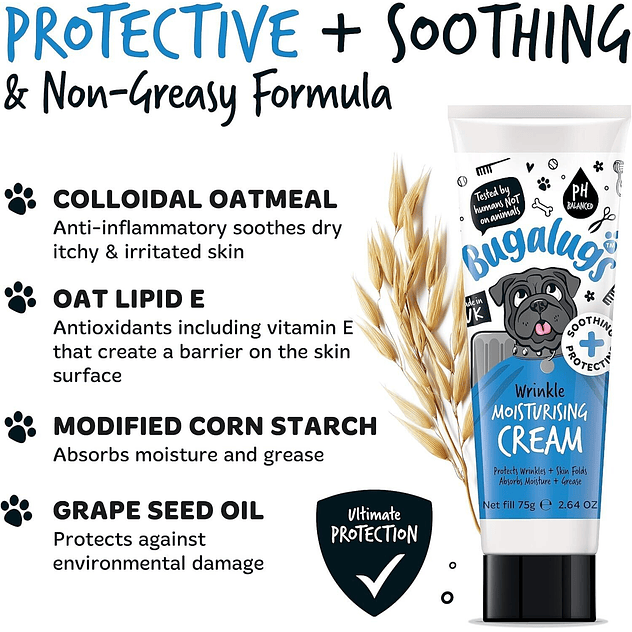 Bugalugs crema de cuidado de arrugas para perros con arrugas y calmante 6