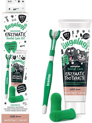 Bugalugs kit de cepillo de dientes y pasta de dientes para mascotas
