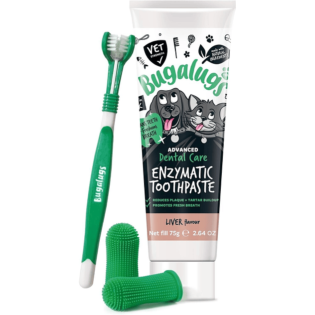 Bugalugs kit de cepillo de dientes y pasta de dientes para mascotas 1