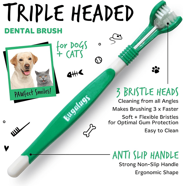Bugalugs kit de cepillo de dientes y pasta de dientes para mascotas 3