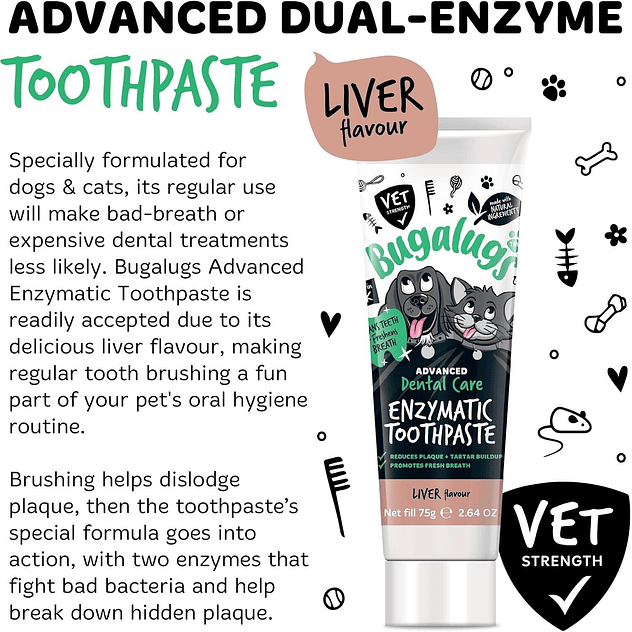 Bugalugs kit de cepillo de dientes y pasta de dientes para mascotas 5