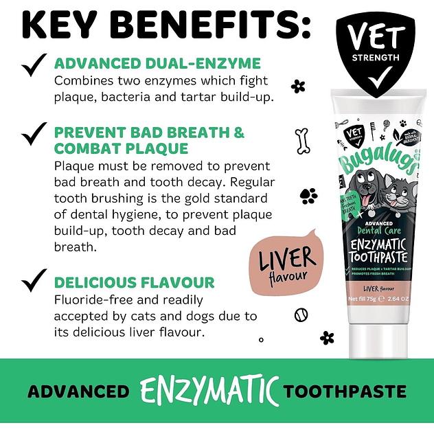 Bugalugs kit de cepillo de dientes y pasta de dientes para mascotas 6