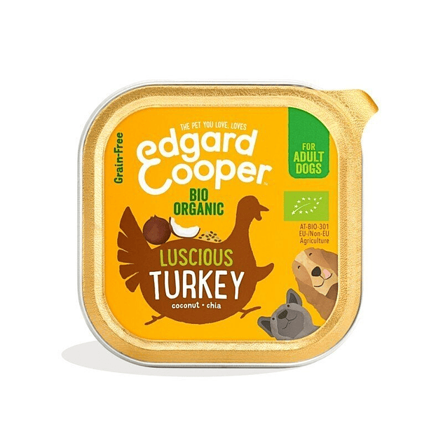 Edgar & Cooper Adult Bio Pavo Orgánico 100 Gr Tarrina para Perros 1